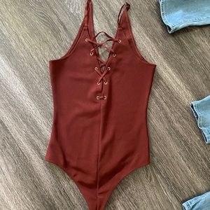 Burgundy Express bodysuit (XS)